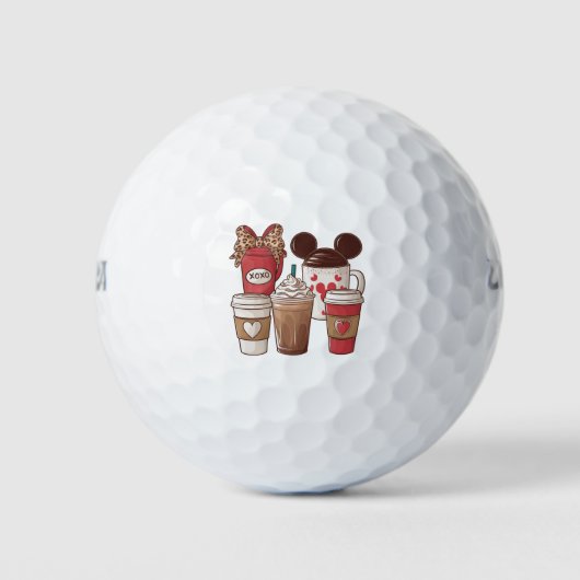 Valentijnsdag Grappige Latte Koffieliefhebber  Golfballen (Voorkant)