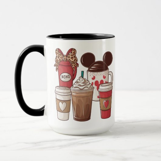 Valentijnsdag Grappige Latte Koffieliefhebber  Mok (Links)