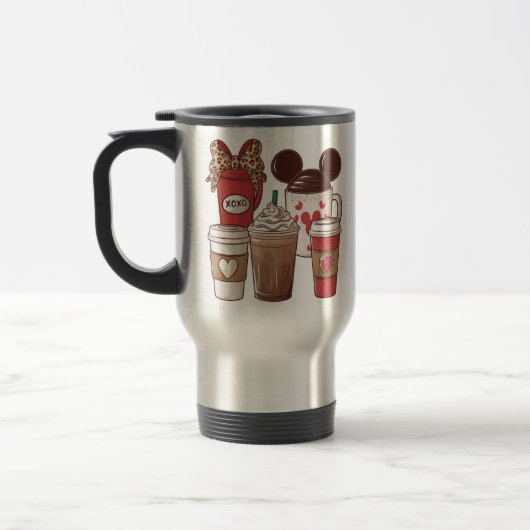 Valentijnsdag Grappige Latte Koffieliefhebber Reisbeker (Links)