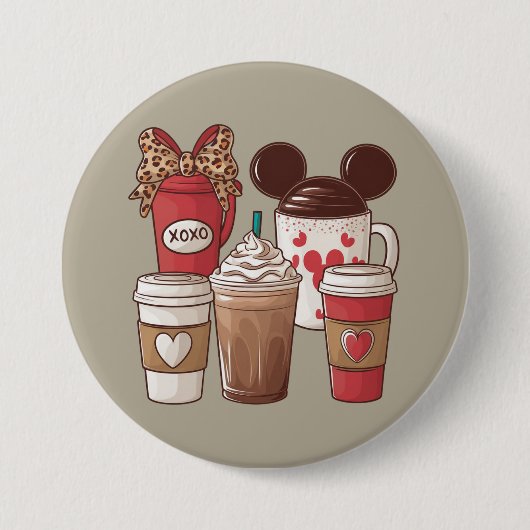 Valentijnsdag Grappige Latte Koffieliefhebber  Ronde Button 7,6 Cm (Voorkant)