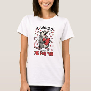Valentijnsdag Grappige Opossum T-shirt