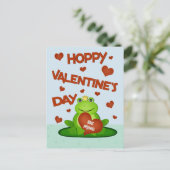 Valentijnsdag grappige schattige kikkerprins feestdagenkaart (Staand voorkant)