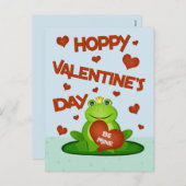 Valentijnsdag grappige schattige kikkerprins feestdagenkaart (Voorkant / Achterkant)