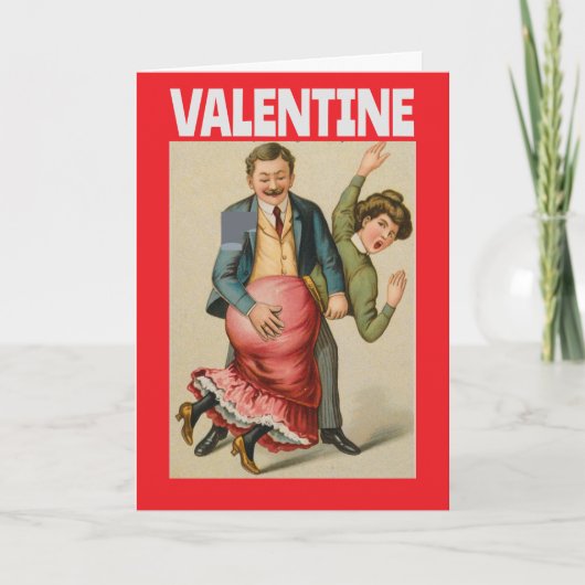 VALENTIJNSDAG GRAPPIGE VROUW WENSKAART BEDANKKAART (Voorkant)