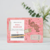 Valentijnsdag Gratis Massage Liefde Koppels Coupon (Staand voorkant)