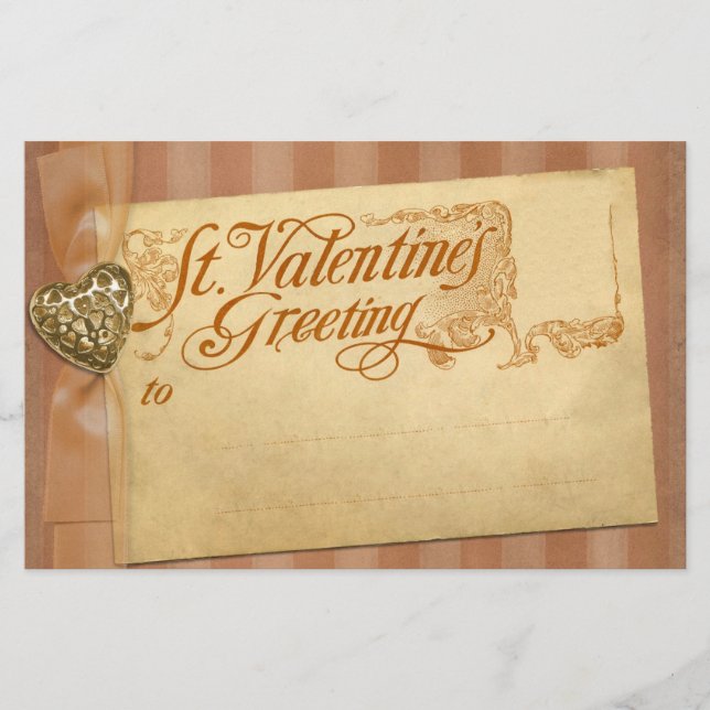 Valentijnsdag Greeting Antiek Vintage (Voorkant)