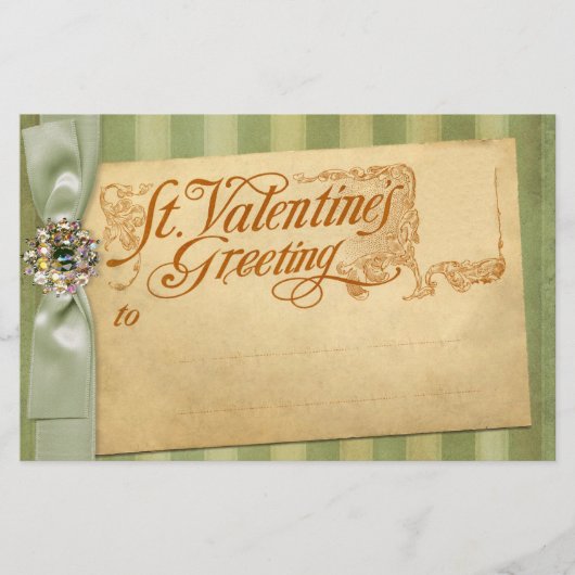Valentijnsdag Greeting Antiek Vintage Briefpapier (Voorkant)