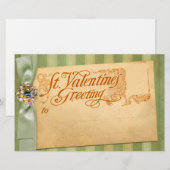 Valentijnsdag Greeting Antiek Vintage Briefpapier (Voorkant / Achterkant)