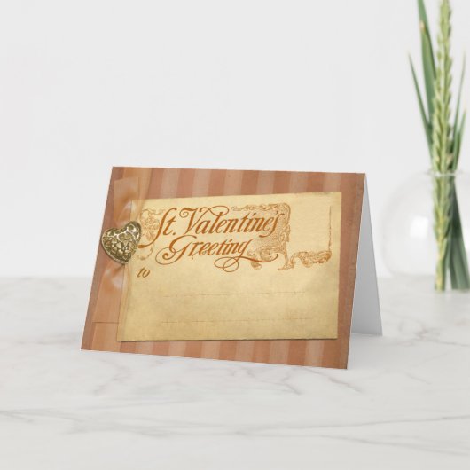 Valentijnsdag Greeting Antiek Vintage Feestdagen Kaart (Voorkant)