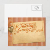 Valentijnsdag Greeting Antiek Vintage Feestdagenkaart (Voorkant / Achterkant)