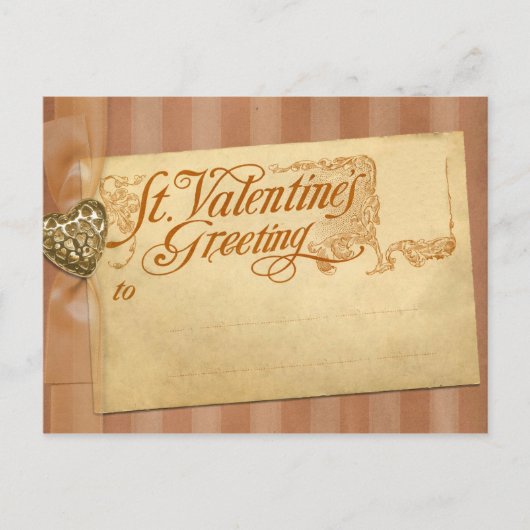 Valentijnsdag Greeting Antiek Vintage Feestdagenkaart (Voorkant)