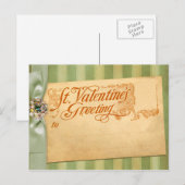 Valentijnsdag Greeting Antiek Vintage Feestdagenkaart (Voorkant / Achterkant)