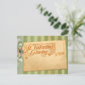 Valentijnsdag Greeting Antiek Vintage Feestdagenkaart (Staand voorkant)