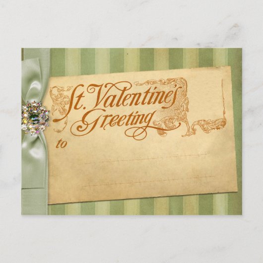 Valentijnsdag Greeting Antiek Vintage Feestdagenkaart (Voorkant)