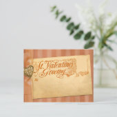 Valentijnsdag Greeting Antiek Vintage Feestdagenkaart (Staand voorkant)