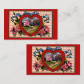  Valentijnsdag Greetings Heart en Flowers Notitiekaartje (Voorkant / Achterkant)