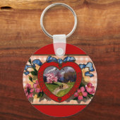  Valentijnsdag Greetings Heart en Flowers Sleutelhanger (Voorkant)