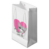 Valentijnsdag Grijze Kat Gift Bag Klein Cadeauzakje (Voorkant Gekanteld)