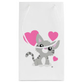 Valentijnsdag Grijze Kat Gift Bag Klein Cadeauzakje (Achterkant)