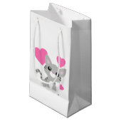 Valentijnsdag Grijze Kat Gift Bag Klein Cadeauzakje (Voorkant Gekanteld)