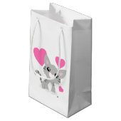 Valentijnsdag Grijze Kat Gift Bag Klein Cadeauzakje (Achterkant Gekanteld)