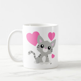 Valentijnsdag Grijze Kat Mok