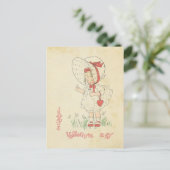 Valentijnsdag Groeten  Schattige Meisje Hart Feestdagenkaart (Staand voorkant)