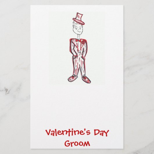 Valentijnsdag Groom Briefpapier (Voorkant)