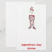 Valentijnsdag Groom Briefpapier (Voorkant / Achterkant)