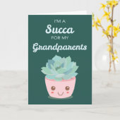 Valentijnsdag Grootouders met Kawaii Succulent Kaart (Gele Bloem)