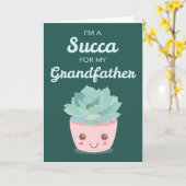 Valentijnsdag Grootvader met Kawaii Succulent Kaart (Gele Bloem)