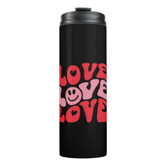 Valentijnsdag Groovy Grappige Feestdag Liever Thermosbeker (Voorkant)