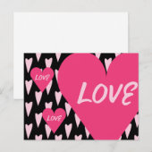 Valentijnsdag Grote Harten Liefde Roze Briefkaart (Voorkant / Achterkant)