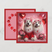 Valentijnsdag Grote Pyreneeën Paar Feestdagenkaart (Voorkant / Achterkant)