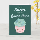Valentijnsdag Grote Tante met Kawaii Succulent Kaart (Gele Bloem)