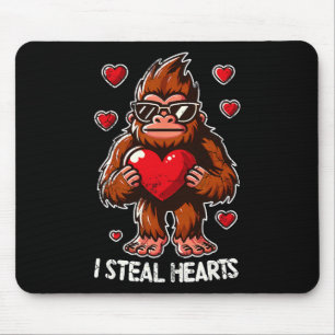 Valentijnsdag Grote Voet Sasquatch Ik Steel Harten Muismat