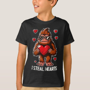 Valentijnsdag Grote Voet Sasquatch Ik Steel Harten T-shirt