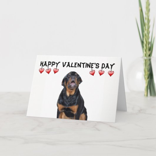 Valentijnsdag Grumpy Rottweiler Kaart (Voorkant)