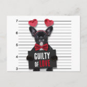 Valentijnsdag Guilty Love Dog Funny Mugshot Feestdagenkaart (Voorkant)