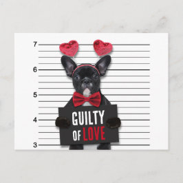 Valentijnsdag Guilty Love Dog Funny Mugshot Feestdagenkaart