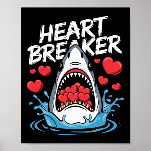 Valentijnsdag Haaien Hart Breaker Boys Kinder Poster (Voorkant)