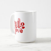 Valentijnsdag hallo liefde koffiemok (Voorkant links)