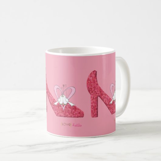 Valentijnsdag Hallo Mok roze schoen liefde (Voorkant rechts)