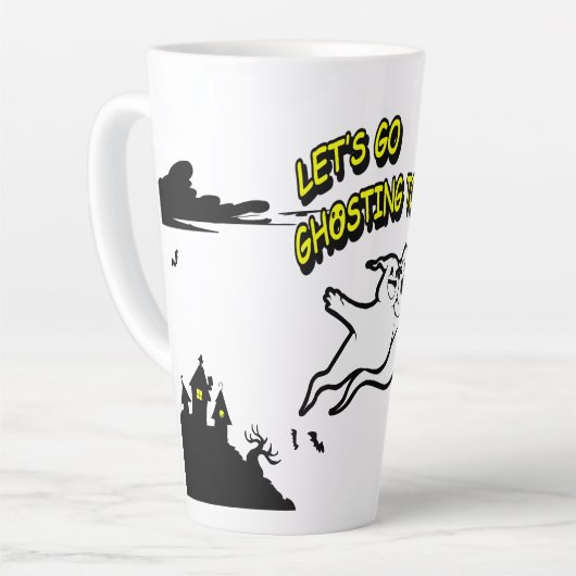 Valentijnsdag Halloween Ghosting Latte Mok (Linkerhoek)