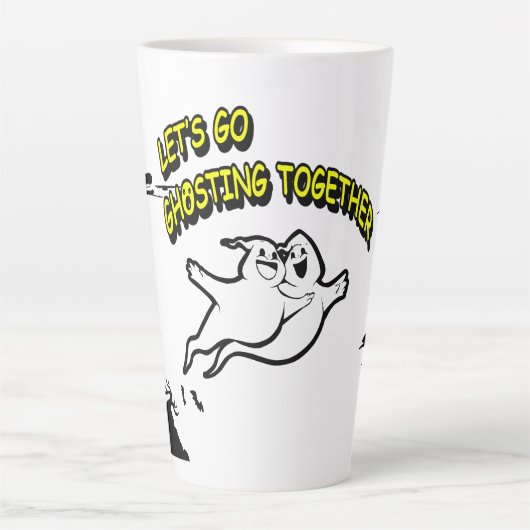 Valentijnsdag Halloween Ghosting Latte Mok (Voorkant)