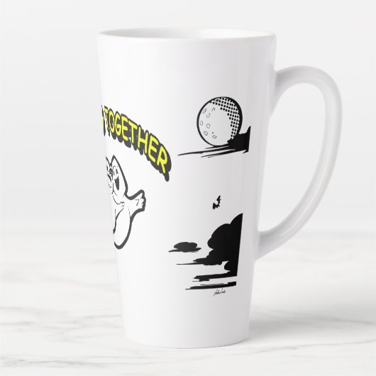 Valentijnsdag Halloween Ghosting Latte Mok (Rechts)