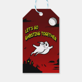 Valentijnsdag Halloween ghosting samen Cadeaulabel