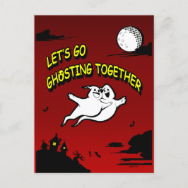 Valentijnsdag Halloween ghosting samen Feestdagenkaart