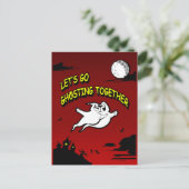 Valentijnsdag Halloween ghosting samen Feestdagenkaart (Staand voorkant)
