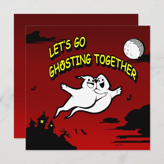 Valentijnsdag Halloween ghosting samen Kaart (Voorkant / Achterkant)